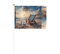 Magnifique drapeau bleu ciel et mer - 6 pièces - Imprimé double face - 14 x 20,8 cm - Convient pour les activités d'équipe