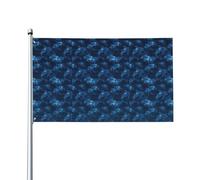 Magnifique drapeau dauphin bleu galaxie, décoration extérieure pour jardin ou cour, 90 x 150 cm