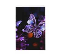 Magnifique drapeau de bienvenue violet avec papillon - 61 x 91 cm - Double face - Ne se décolore pas - Pour maison, cour, porche, pelouse, décoration extérieure