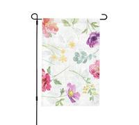 Magnifique drapeau de jardin d'été double face à motif floral frais de printemps, 12 x 18 pouces, pour l'extérieur