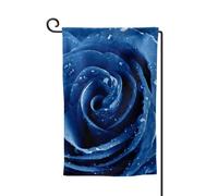 Magnifique drapeau de jardin double face avec illustration de rose bleue pour décoration d'intérieur - Résistant aux intempéries et double couture - 45,7 x 31,8 cm