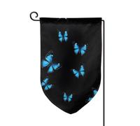 Magnifique drapeau de jardin double face imprimé papillon bleu de qualité supérieure pour décoration d'intérieur - Résistant aux intempéries et double couture - 45,7 x 31,8 cm