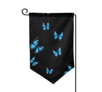 Magnifique drapeau de jardin double face imprimé papillon bleu de qualité supérieure pour décoration d'intérieur - Résistant aux intempéries et double couture - 45,7 x 31,8 cm