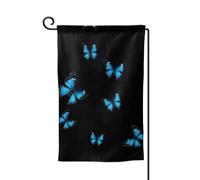 Magnifique drapeau de jardin double face imprimé papillon bleu de qualité supérieure pour décoration d'intérieur - Résistant aux intempéries et double couture - 45,7 x 31,8 cm