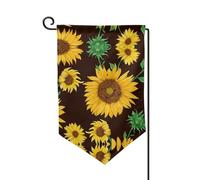 Magnifique drapeau de jardin double face imprimé tournesol de qualité supérieure pour décoration d'intérieur - Résistant aux intempéries et double couture - 45,7 x 31,8 cm