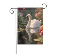 Magnifique drapeau de jardin en forme de cygne blanc 30 x 45 cm vertical double face ferme vacances décorations extérieures drapeau de cour