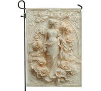 Magnifique drapeau de jardin floral crème pour femme, bannière élégante pour décoration d'intérieur, drapeau décoratif double face en toile de jute pour extérieur, décoration de jardin saisonnière