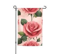 Magnifique drapeau de jardin floral imprimé rose 30,5 x 45,7 cm toutes saisons extérieur cour décoration épaisse pour pelouses drapeau