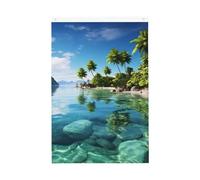 Magnifique drapeau de jardin « Île dans la mer » - 61 x 91 cm - Double face - Ne se décolore pas - Toile de fond pour photo - Bannière pour cour, porche, pelouse, décoration extérieure