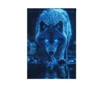 Magnifique drapeau de jardin motif loup bleu - Bannière de Thanksgiving pour décoration de terrasse - 71 x 101 cm - Double face