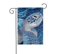 Magnifique drapeau de jardin tortue de mer bleu et blanc 30 x 45 cm vertical double face ferme vacances décorations extérieures drapeau cour drapeau
