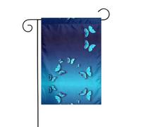 Magnifique drapeau de jardin vertical double face imprimé papillon bleu 30,5 x 45,7 cm