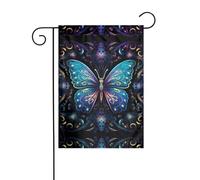 Magnifique drapeau de patio imprimé papillon bleu double face, convient pour toutes les saisons et festivals, parfait pour le jardin, la terrasse