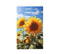 Magnifique drapeau de tournesol de 9,6 x 1,5 m double face vertical pour jardin, bannière de vacances saisonnières avec œillets en laiton, toile de fond photo, drapeau de cour pour intérieur et
