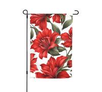 Magnifique drapeau d'extérieur avec imprimé floral rouge 30,5 x 45,7 cm pour porche toutes saisons décoration cour patio drapeau décoration