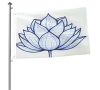 Magnifique drapeau double face en forme de fleur de lotus de 5,1 x 7,6 cm - Bannière d'extérieur robuste et décorative, idéale pour le jardin, la chambre et la décoration de fête