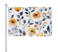 Magnifique drapeau extérieur double face motif floral sauvage xft, polyester résistant aux intempéries avec couleurs vives pour jardin, cour, terrasse ou maison