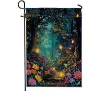 Magnifique drapeau floral de jardin, fleurs sauvages et papillons colorés, décoration extérieure, drapeau de cour double face en toile de jute pour les fêtes de jardin de printemps et d'été, 30,5 x