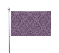 Magnifique drapeau imprimé floral violet 0,9 x 1,5 m avec œillets, convient pour une utilisation en intérieur et en extérieur