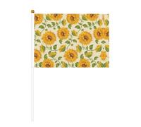 Magnifique drapeau jaune imprimé tournesol double face à la main - Couleurs vives, pour tournois sportifs et matchs