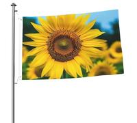 Magnifique drapeau tournesol 6,1 x 0,9 m - Impression double face - Drapeau de jardin pour l'extérieur - Bannière cadeau avec œillets - Toile de fond pour photo pour décoration intérieure et