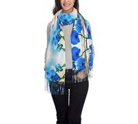 Magnifique écharpe à pompons imprimé orchidée pour femme, châle d'hiver long enveloppé, doux et chaud, tendance, voyage, bureau, mariage, Noir , Taille unique