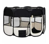 Magnifique ENCLOS - CHENIL élégante - KEETHE - animaux de compagnie - Parc pliable pour chien avec sac de transport Noir 125x125x6