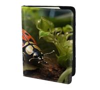 Magnifique étui à cartes en cuir imprimé Ladybug2 - Accessoires de voyage - Porte-passeport - Portefeuille pour femme et homme, noir, One Size