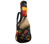 Magnifique étui de guitare étanche avec plusieurs poches, pour guitare acoustique de 101,6 cm, 101,6 cm, beau toucan, multicolore, 42.9x16.9x4.7 in, Sac pour guitare