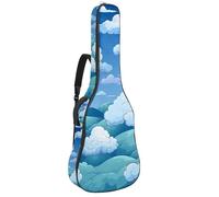 Magnifique étui de guitare étanche avec plusieurs poches, pour guitare acoustique de 101,6 cm, 101,6 cm, nuages colorés, multicolore, 42.9x16.9x4.7 in, Sac pour guitare