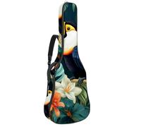 Magnifique étui de guitare étanche pour guitare acoustique de 101,6 cm, 101,6 cm, avec compartiment pour accessoires et couche de protection, beau toucan, multicolore, 42.9x16.9x4.7 in, Sac pour