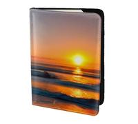 Magnifique étui de passeport avec imprimé océan lever de soleil pour cartes et documents