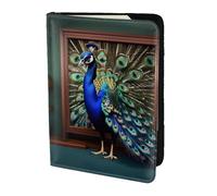 Magnifique étui de passeport imprimé paon pour cartes et documents