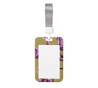 Magnifique étui de protection pour badge de travail orchidées (vertical), imprimé des deux côtés, largement utilisé par les médecins, les travailleurs et les journalistes.