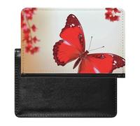Magnifique étui de protection pour passeport en forme de papillon rouge avec blocage RFID, porte-carte d'identité, portefeuille de voyage sécurisé pour tickets de passeport, cartes de crédit, style,