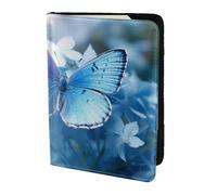 Magnifique étui portefeuille pour passeport imprimé papillon bleu pour cartes et documents