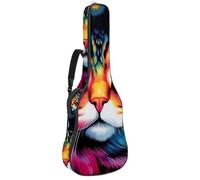 Magnifique étui pour guitare acoustique 40/41/42 pouces avec compartiment pour accessoires, chat coloré, multicolore, 42.9x16.9x4.7 in, Sac pour guitare