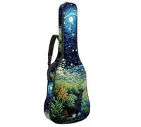 Magnifique étui pour guitare acoustique 40/41/42 pouces avec compartiment pour accessoires, motif plantes étoilées, multicolore, 42.9x16.9x4.7 in, Sac pour guitare