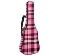 Magnifique étui pour guitare acoustique 40/41/42 pouces avec rangement et protection, blanc rétro plaid, Multicolore #02, 42.9x16.9x4.7 in, Sac pour guitare