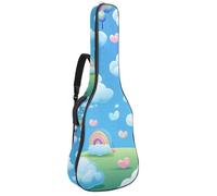 Magnifique étui pour guitare acoustique de 101,6 cm, 101,6 cm, avec compartiment pour accessoires, sac de transport étanche avec couche de protection, nuages colorés, multicolore, 42.9x16.9x4.7 in,