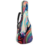Magnifique étui pour guitare acoustique de 101,6 cm, 101,6 cm, avec compartiment pour accessoires, sac de transport étanche avec couche de protection, vache à dessin de couleur, Multicolore #06,