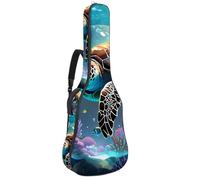 Magnifique étui pour guitare acoustique de 101,6 cm, 101,6 cm, avec compartiment pour accessoires, sac de transport étanche avec couche de protection, boule de cristal tortue, Multicolore #07,