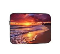 Magnifique étui pour ordinateur portable imprimé plage coucher de soleil imperméable résistant aux chocs Housse de protection pour ordinateur portable pour voyage travail 15 pouces