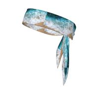 Magnifique foulard multifonction avec impression vagues de l'océan double face pour le sport, extensible, décontracté, léger