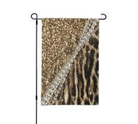 Magnifique fourrure synthétique léopard chic et girly,Drapeau de jardin décoratif double face pour intérieur et extérieur, 30 x 45 cm