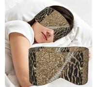 Magnifique fourrure synthétique léopard chic et girly, Masque de sommeil pour la maison, les voyages et le travail posté, couvrant entièrement les yeux et bloquant la lumière