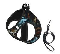 Magnifique harnais pour chien Dragon - Harnais réglable avec design réfléchissant - Convient pour les chiens, les chats, la randonnée et les activités de plein air