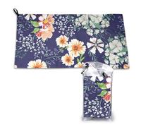 Magnifique jardin de fleurs, pétales de fleurs, feuilles, prairie orange, serviette à séchage rapide, serviettes en microfibre pour adultes, 40,6 x 5 668 cm