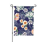 Magnifique jardin fleuri, pétales et feuilles de prairie orange,Drapeau de jardin décoratif double face pour intérieur et extérieur, 30 x 45 cm