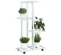 Magnifique Jardinière à 4 niveaux avec roues 44x23x80 cm Blanc Fer - design polyvalent - pour maison - Blanc 2.17 kg 2026_354789